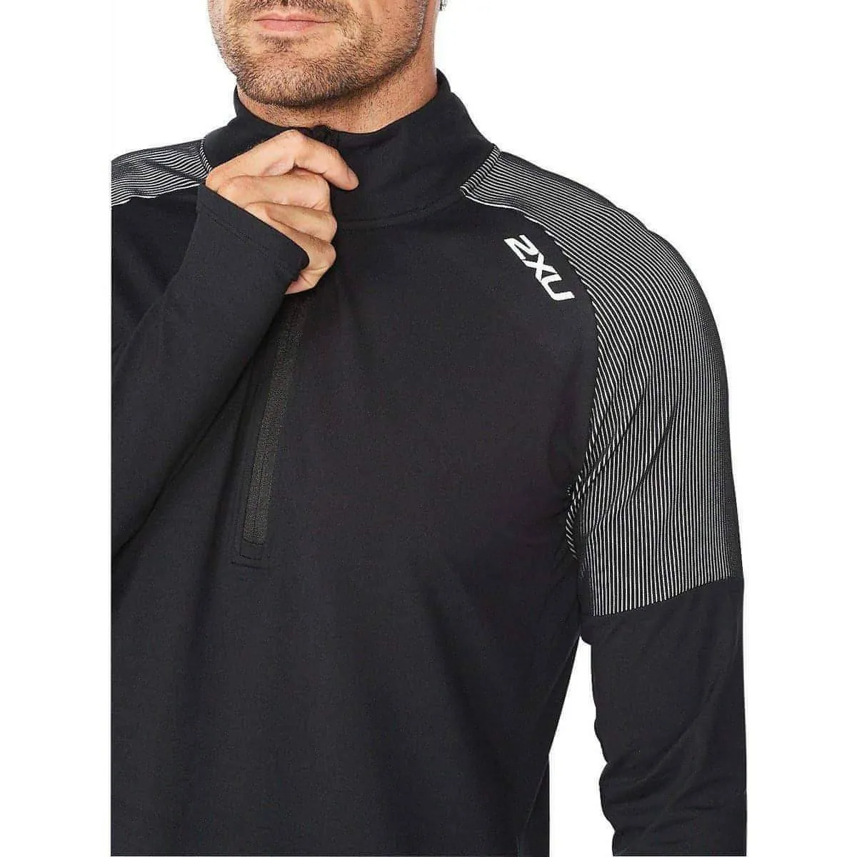 2XU Light Speed Half Zip Long Sleeve Mens Running Top - Black