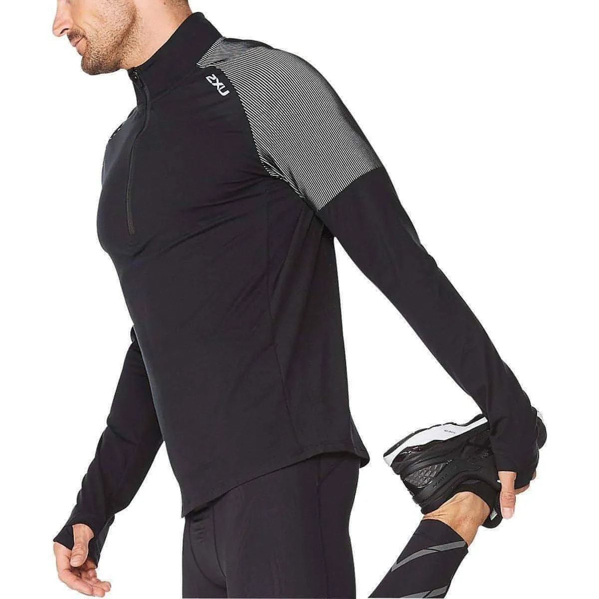 2XU Light Speed Half Zip Long Sleeve Mens Running Top - Black