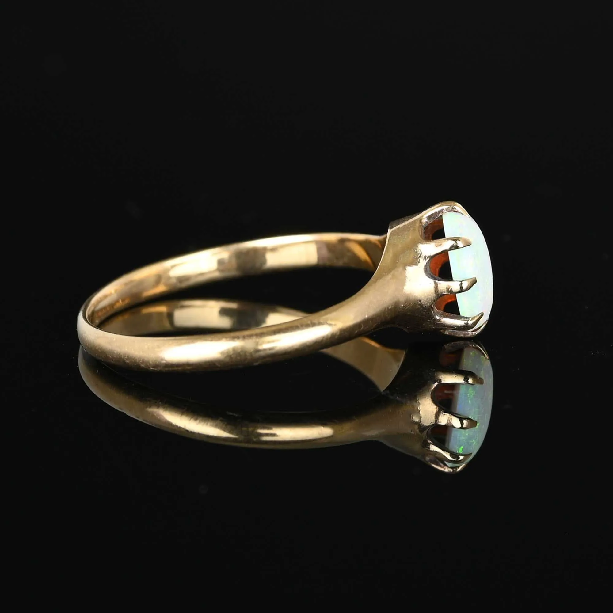 Antique Edwardian Gold Solitaire Opal Ring