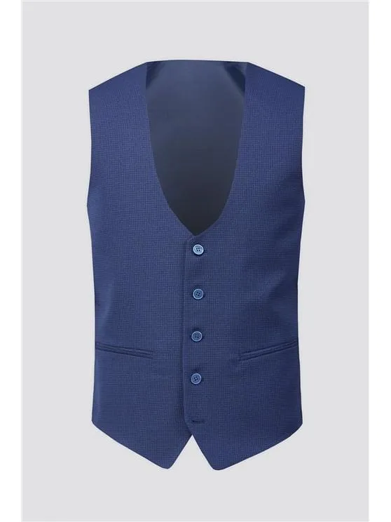 Antique Rogue Cobalt Graph Check Waistcoat