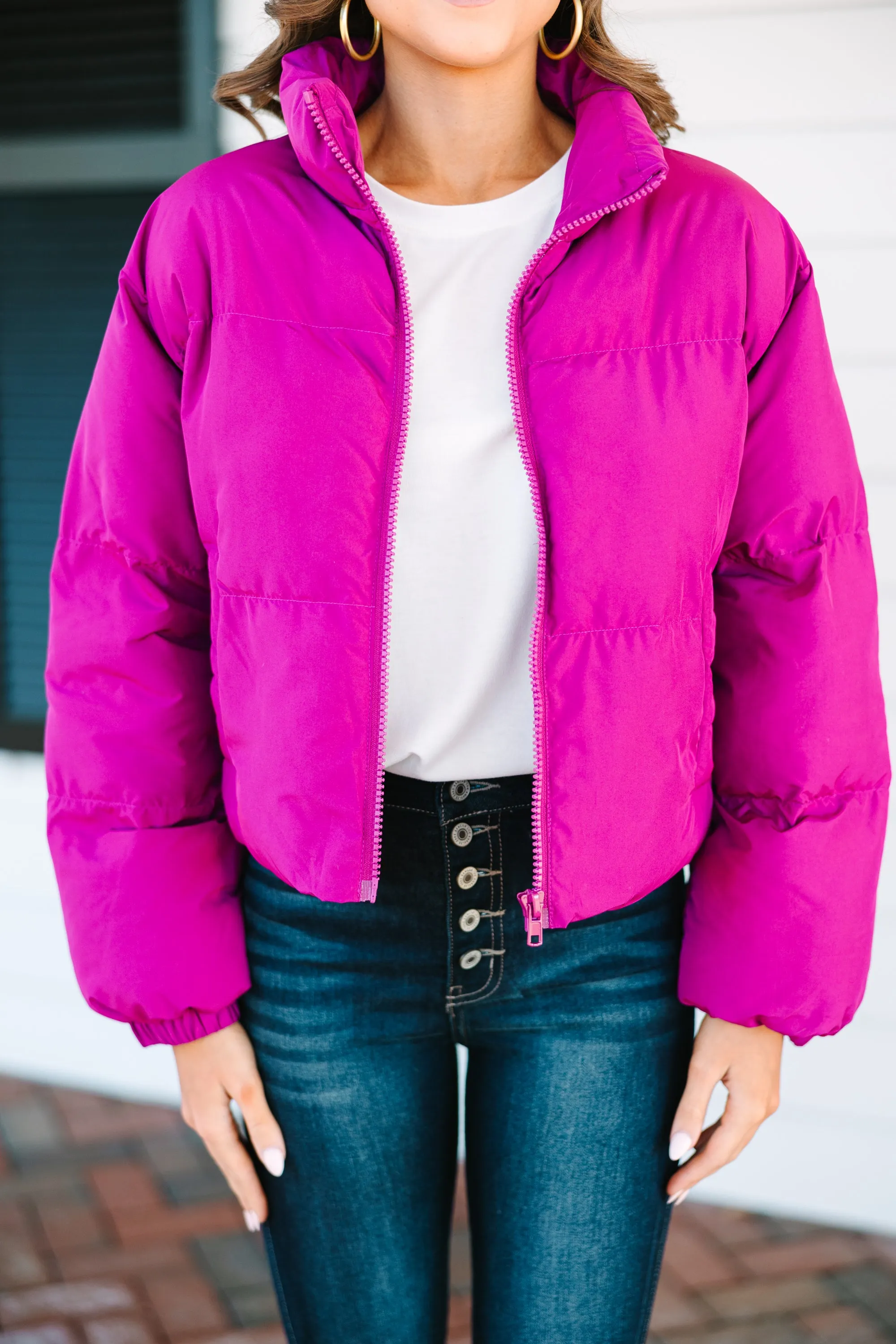 Be Bold Magenta Purple Puffer Jacket