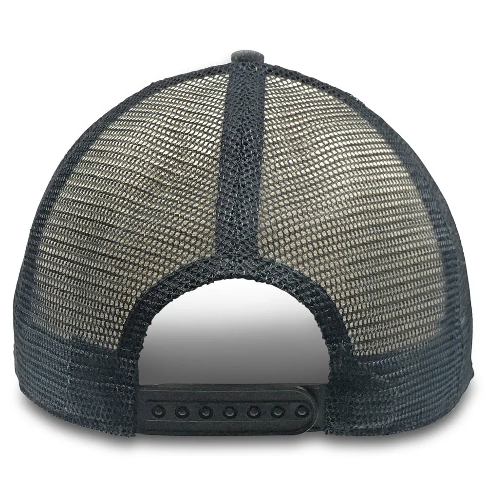 Black with Mesh Weathered - Unstructured Baseball Cap