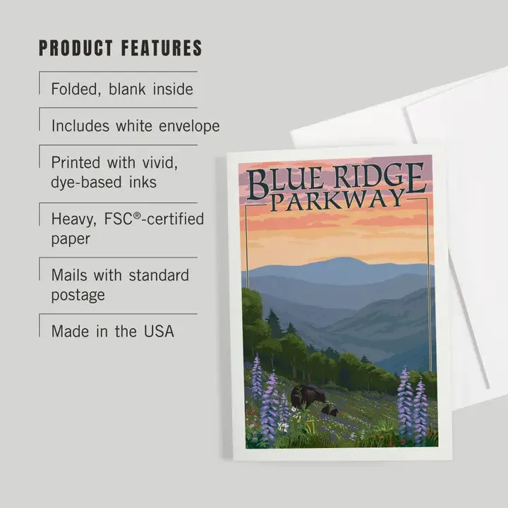 Blue Ridge Parkway Bears Greeting Card