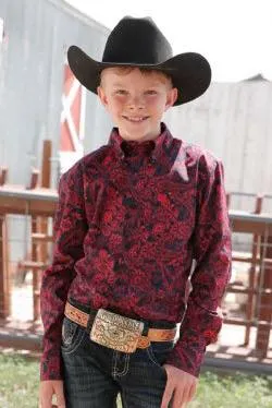 Boy's Cinch Paisley Print ~ Navy