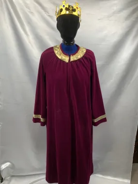 Burgundy Wizard/Jester King, Wiseman Gown - One Size Adult Costume