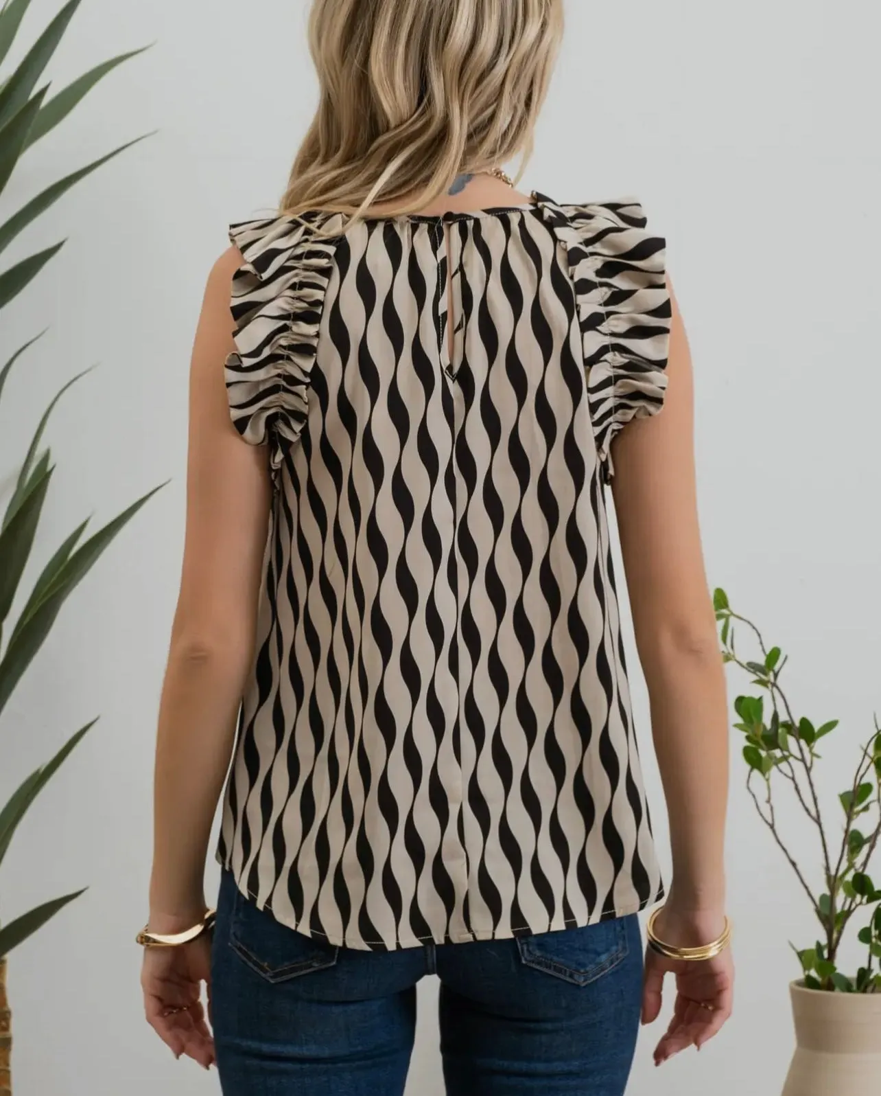 Crew Geo Wave Print Top