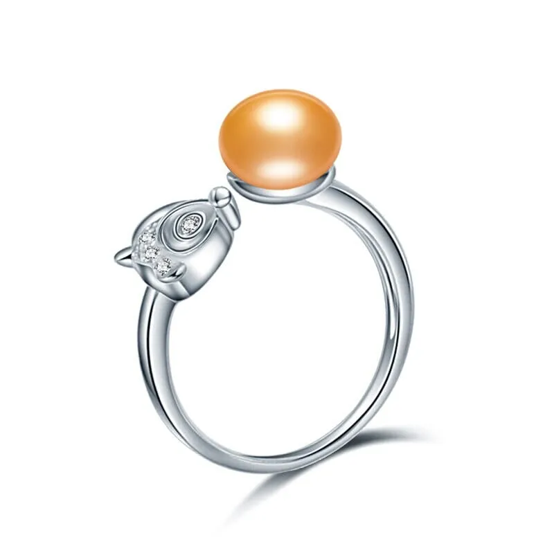 Freshwater Cultured Pearl Diamond Ring