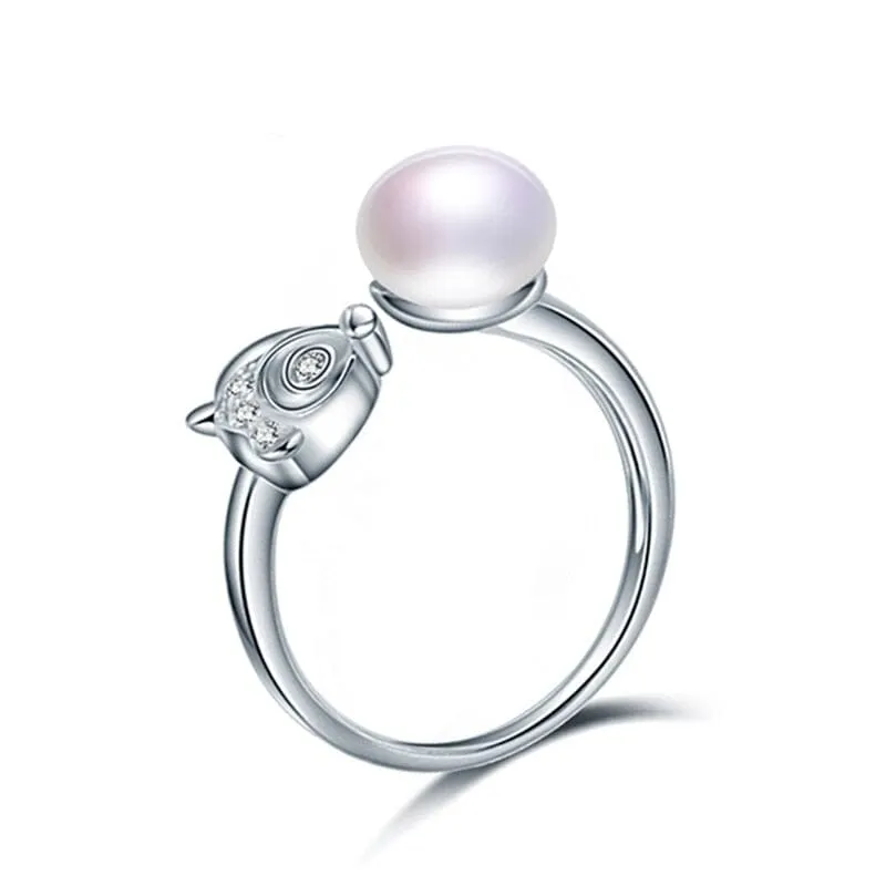 Freshwater Cultured Pearl Diamond Ring