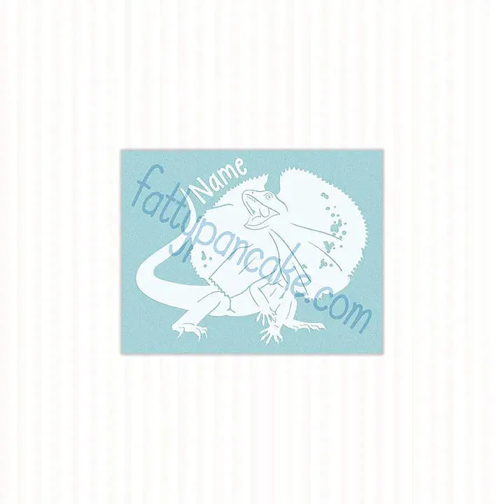 Frilled Lizard Waterproof Vinyl Decal, Cute Reptile Gift