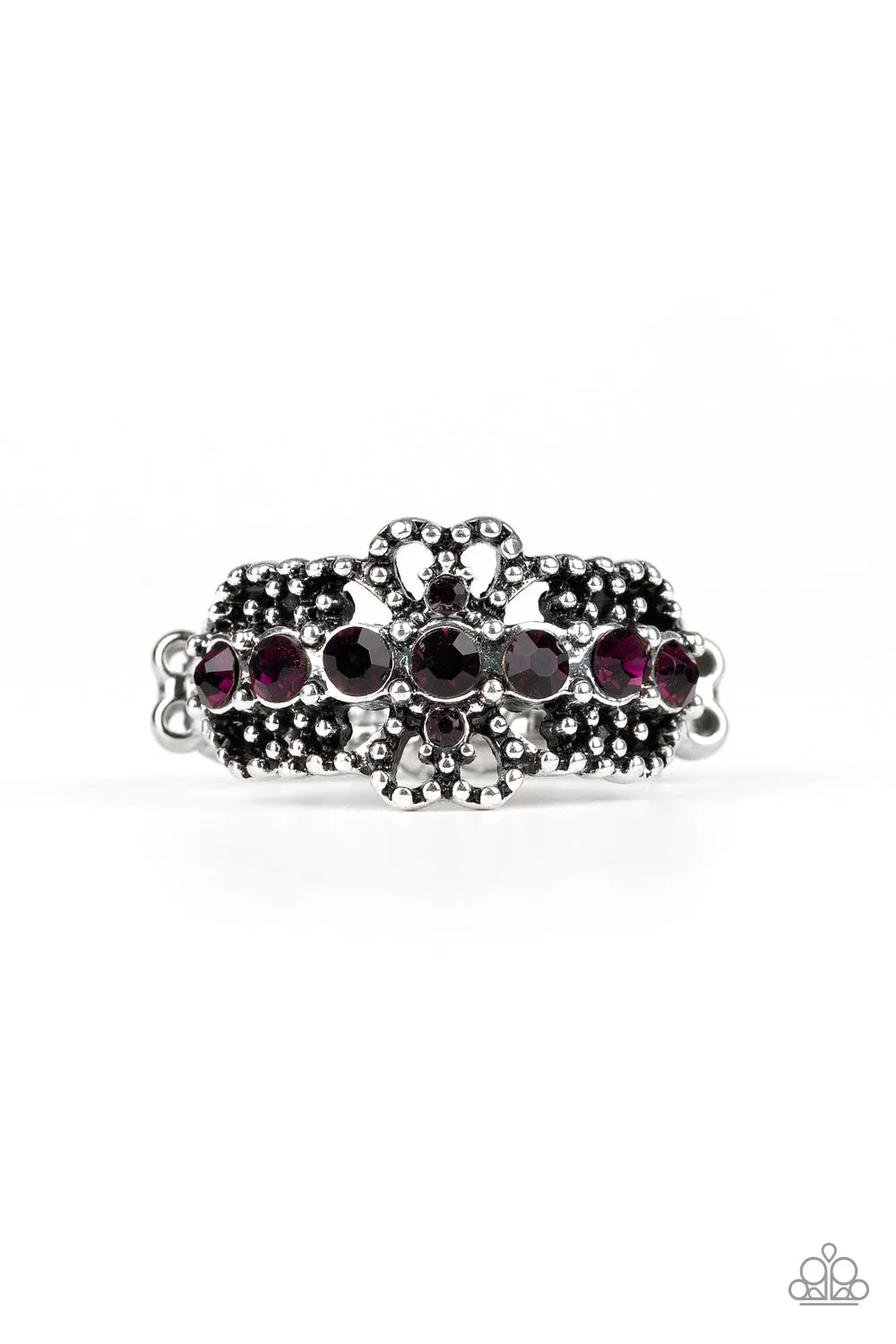 GLOW Your Mind - Purple Rhinestone Paparazzi Jewelry Ring