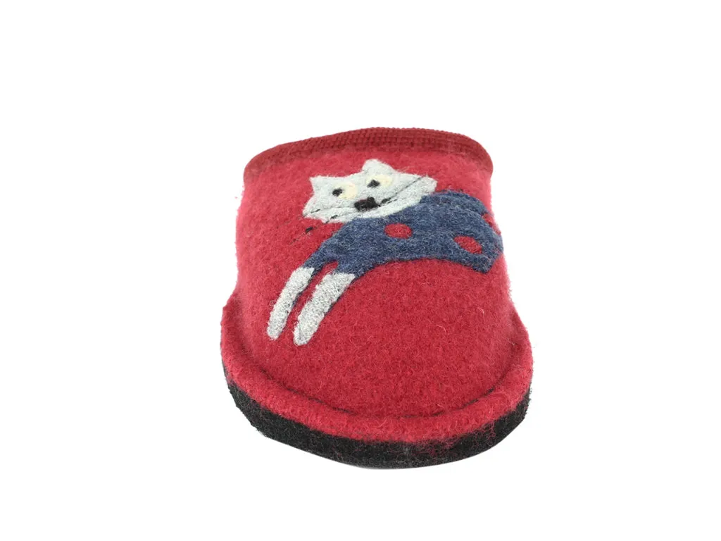 Haflinger Slippers Flair Cucho Cat Paprika