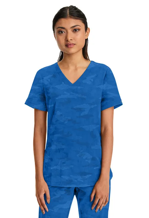 HH PL JACQUARD Women's Joy V-Neck Camo Scrub Top 2353