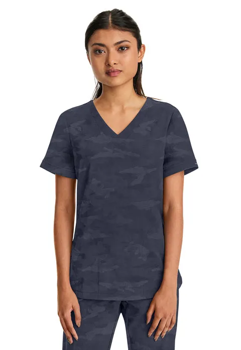 HH PL JACQUARD Women's Joy V-Neck Camo Scrub Top 2353