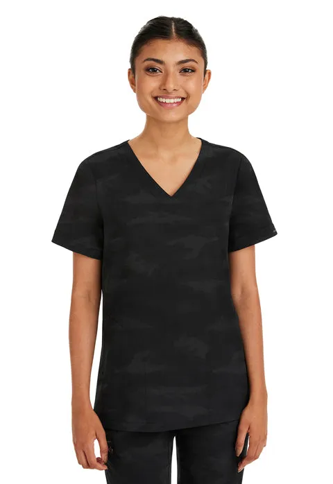 HH PL JACQUARD Women's Joy V-Neck Camo Scrub Top 2353