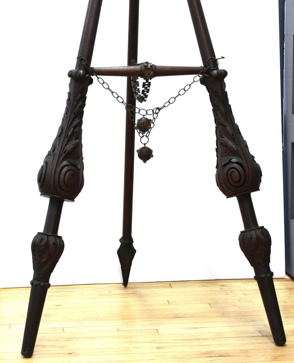 Italian Renaissance Revival Easel with Jousting Lances & Knight Helmet Finial