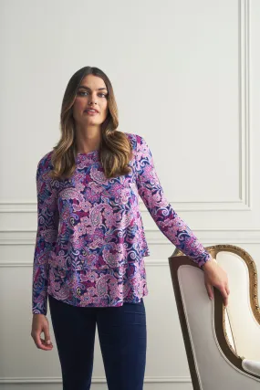 Long Sleeve Layered Tee - Colourful Paisley