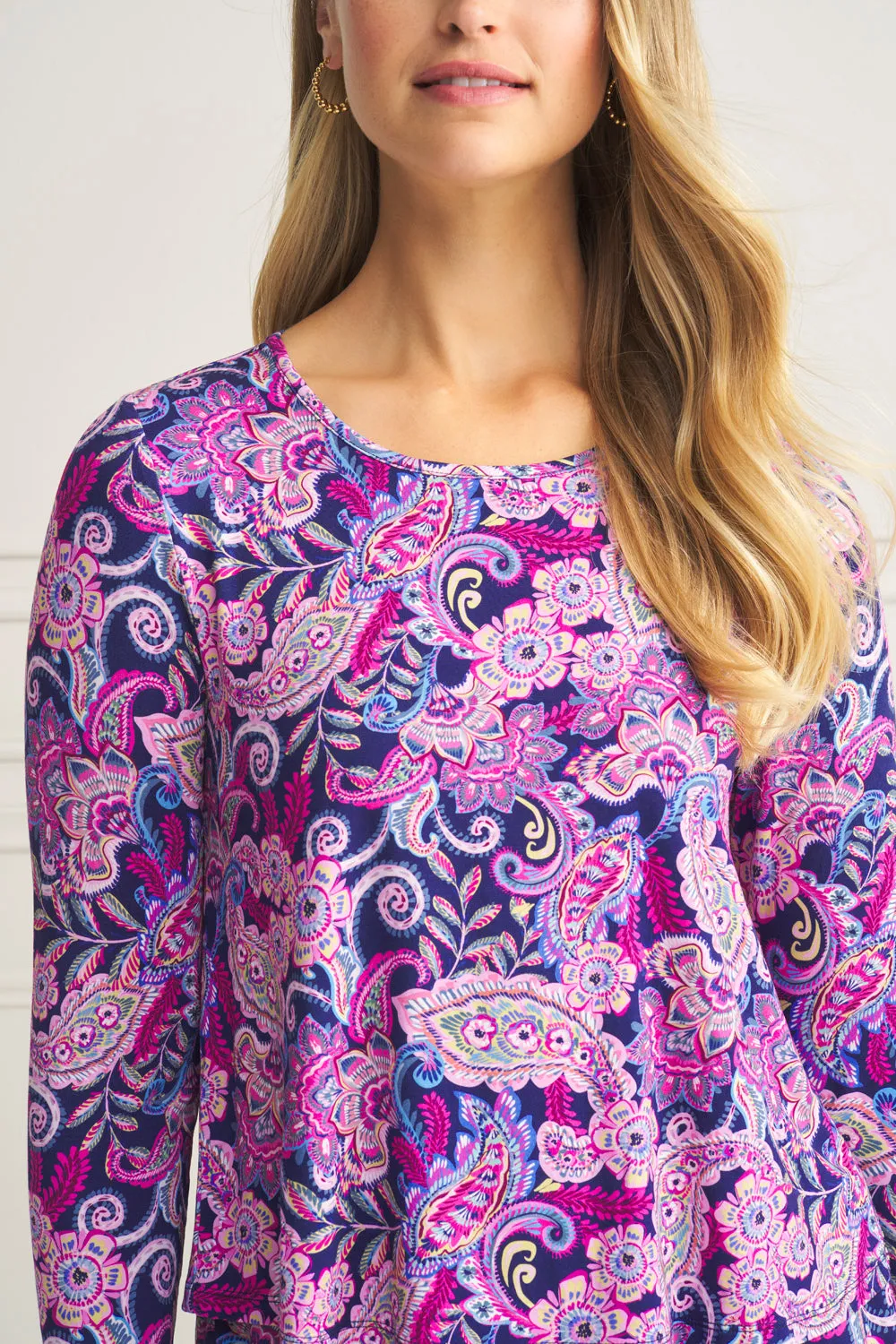 Long Sleeve Layered Tee - Colourful Paisley