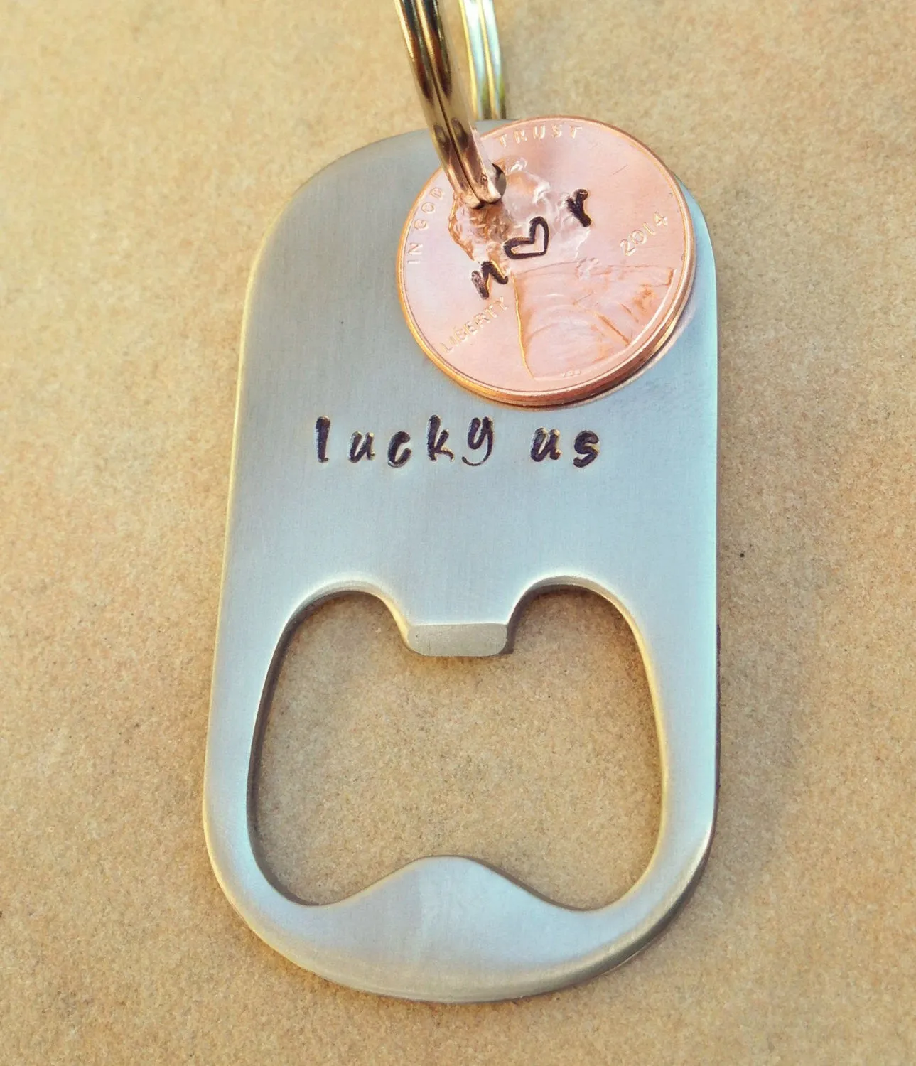 Lucky Us Custom Keychain, Anniversary Keychain, Personalized Keychains