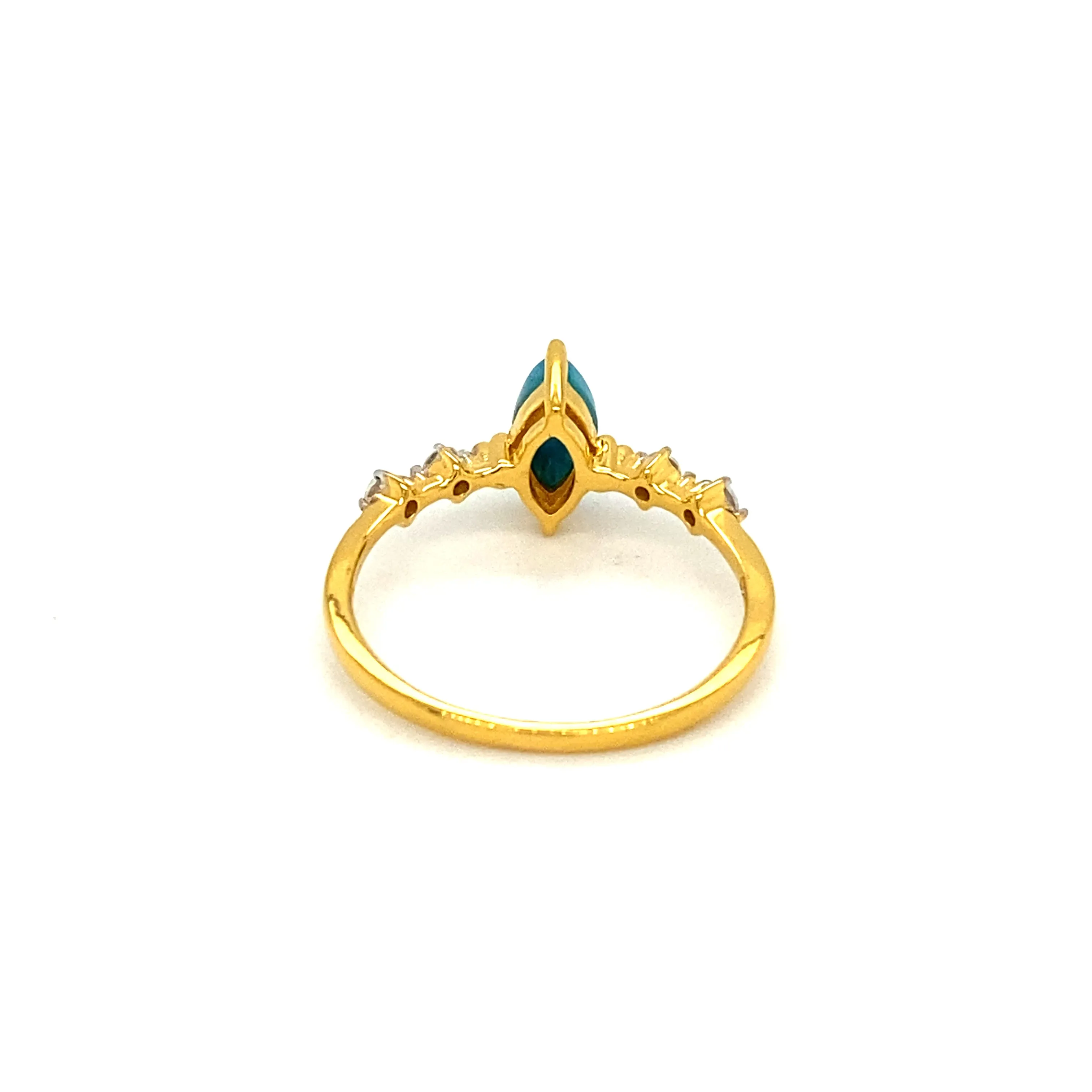 Marquise Gemstone and White Zircon Ring