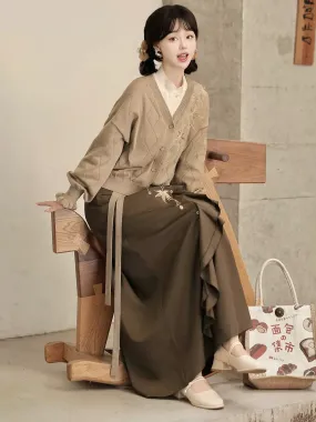 Modern Hanfu Autumn Outfit: Maple Pavilion 枫亭晚