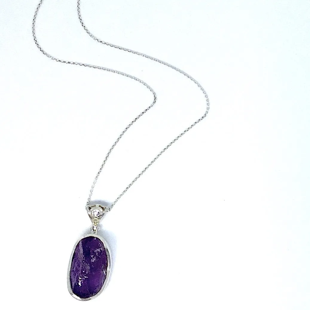 Natures Jewel Raw Amethyst Pendant