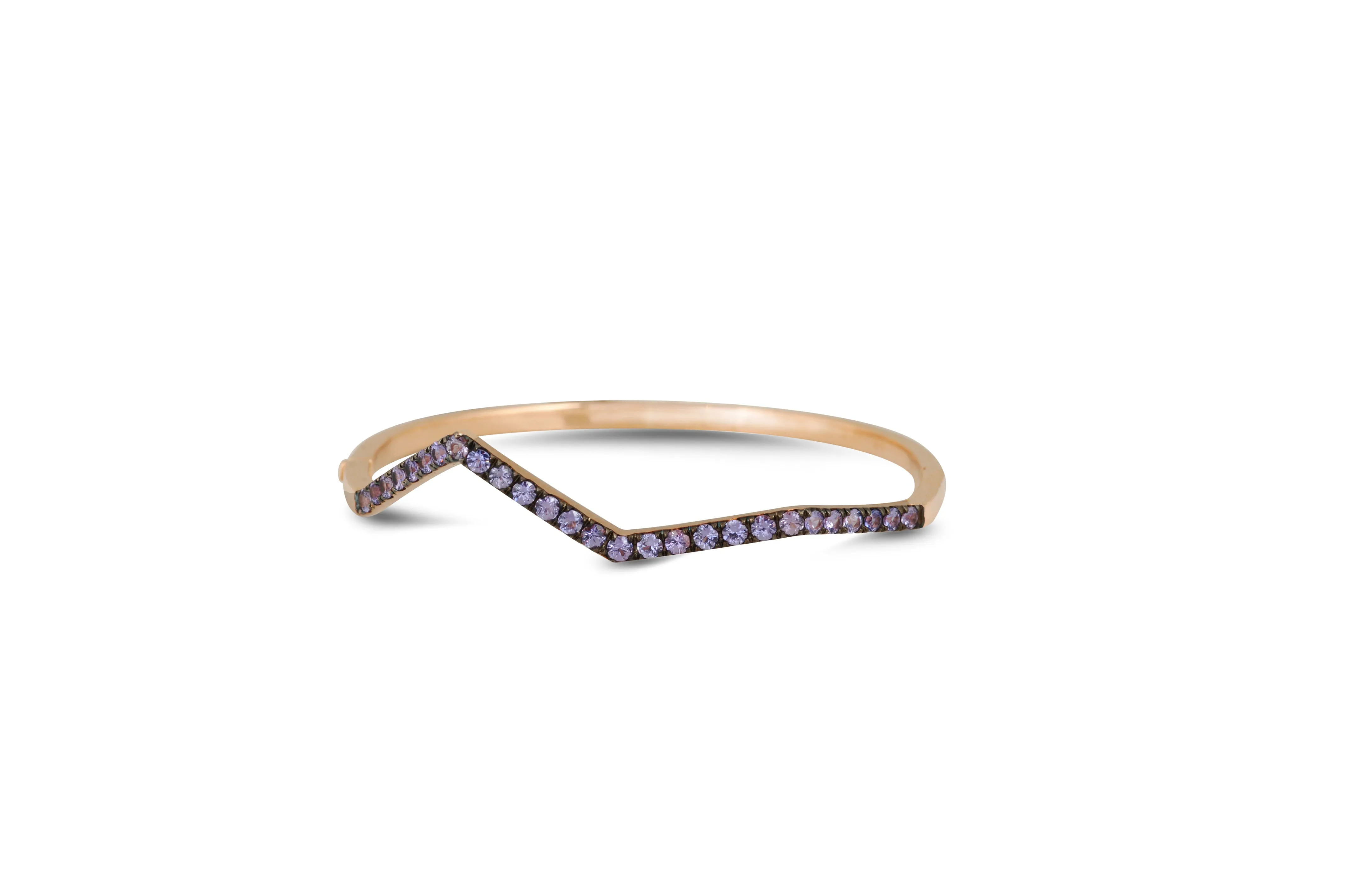 Origami Ziggy Pave Purple Sapphire Bangle