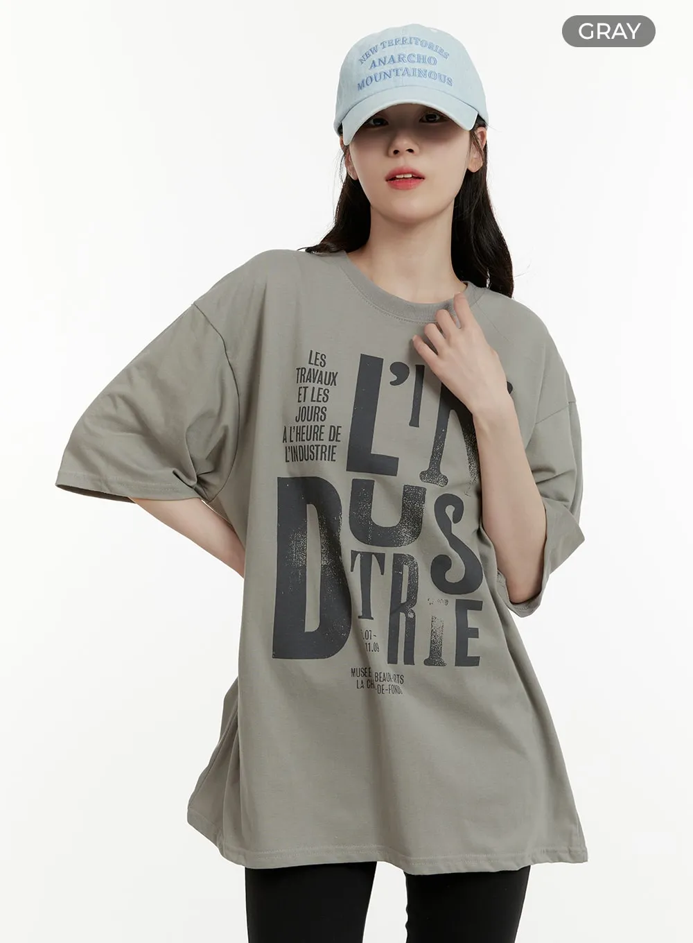 Oversized Cotton Graphic Tee OA405