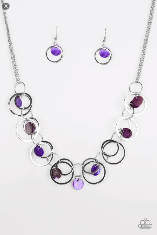 Paparazzi Accessories  - A Hot SHELL - er #N754 Peg - Purple Necklace