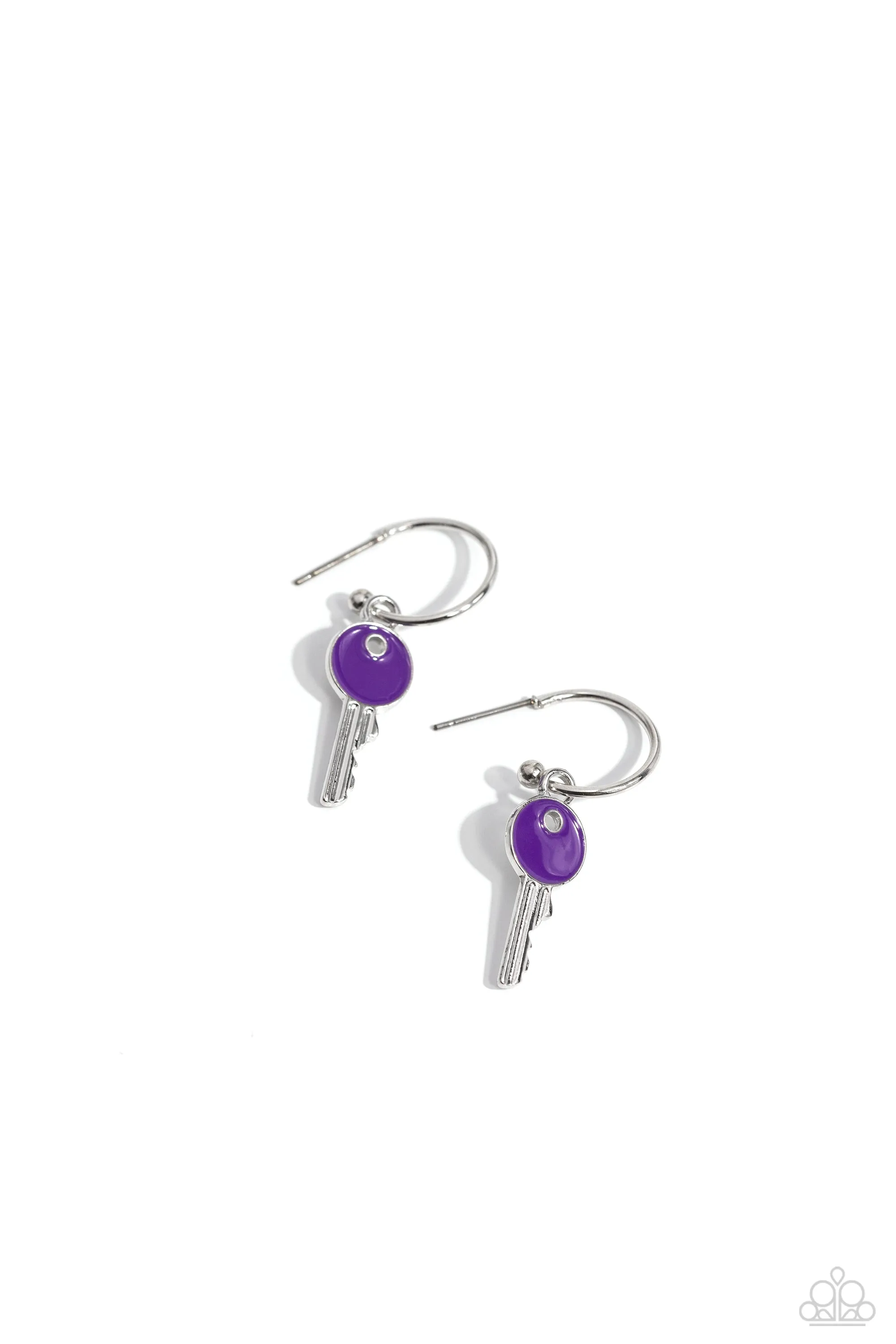 Paparazzi Key Performance Purple Earrings