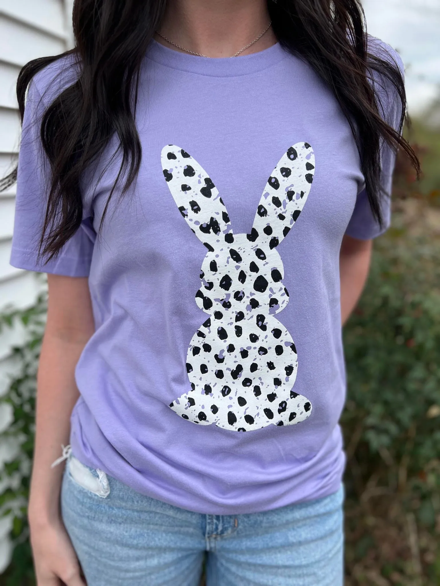 Purple Dalmatian Print Bunny Tee