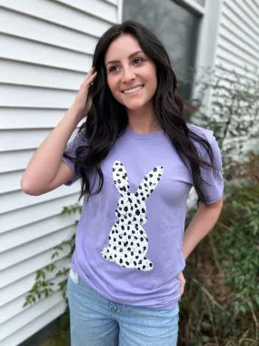 Purple Dalmatian Print Bunny Tee