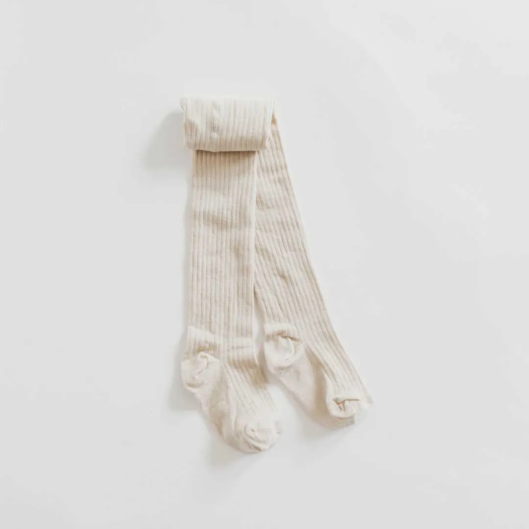 Ribbed Cotton Tights  - 98% Organic Cotton