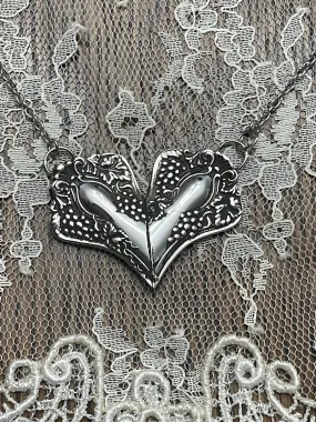 Silverware Heart Necklace Vintage Grapes