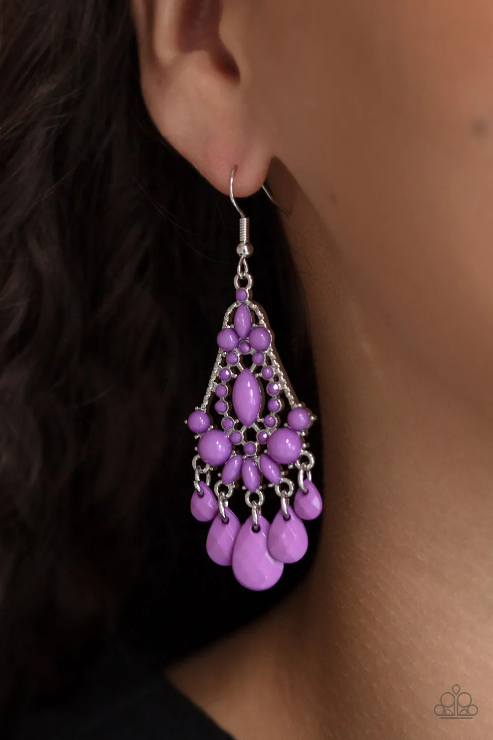 STAYCATION Home - Purple - Paparazzi Earrings