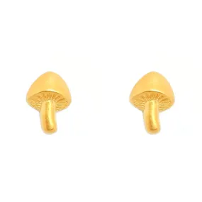 Tiny Charm Post Earrings - Mushroom