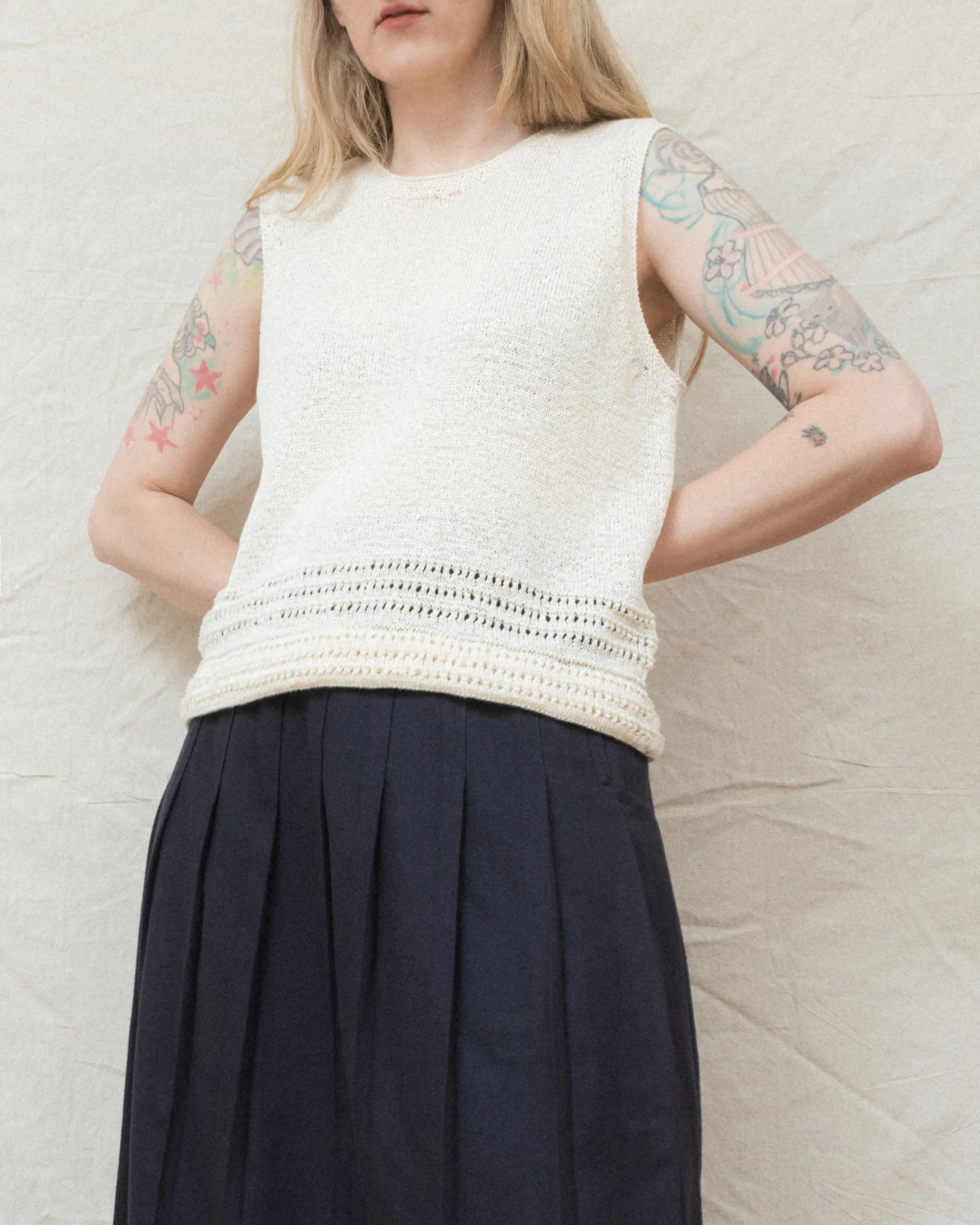 Vintage Cream Knit Top (S-L)