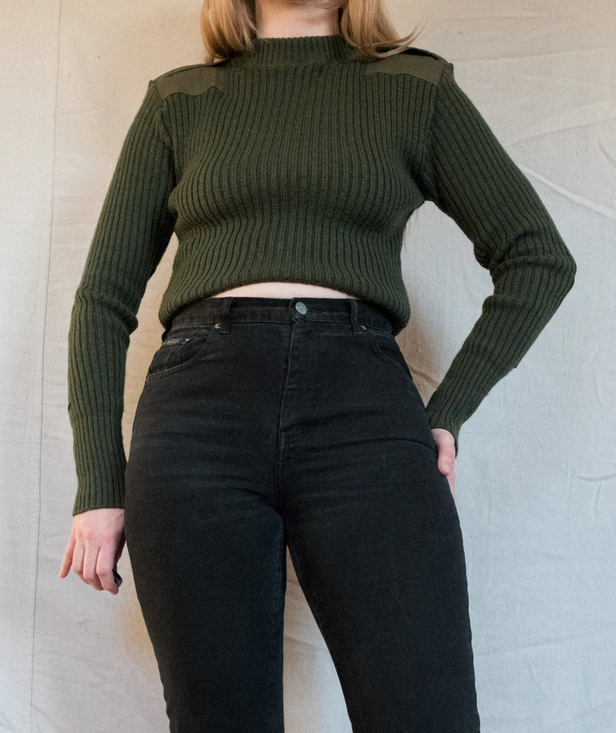 Vintage Knit Military Sweater (XS/S)