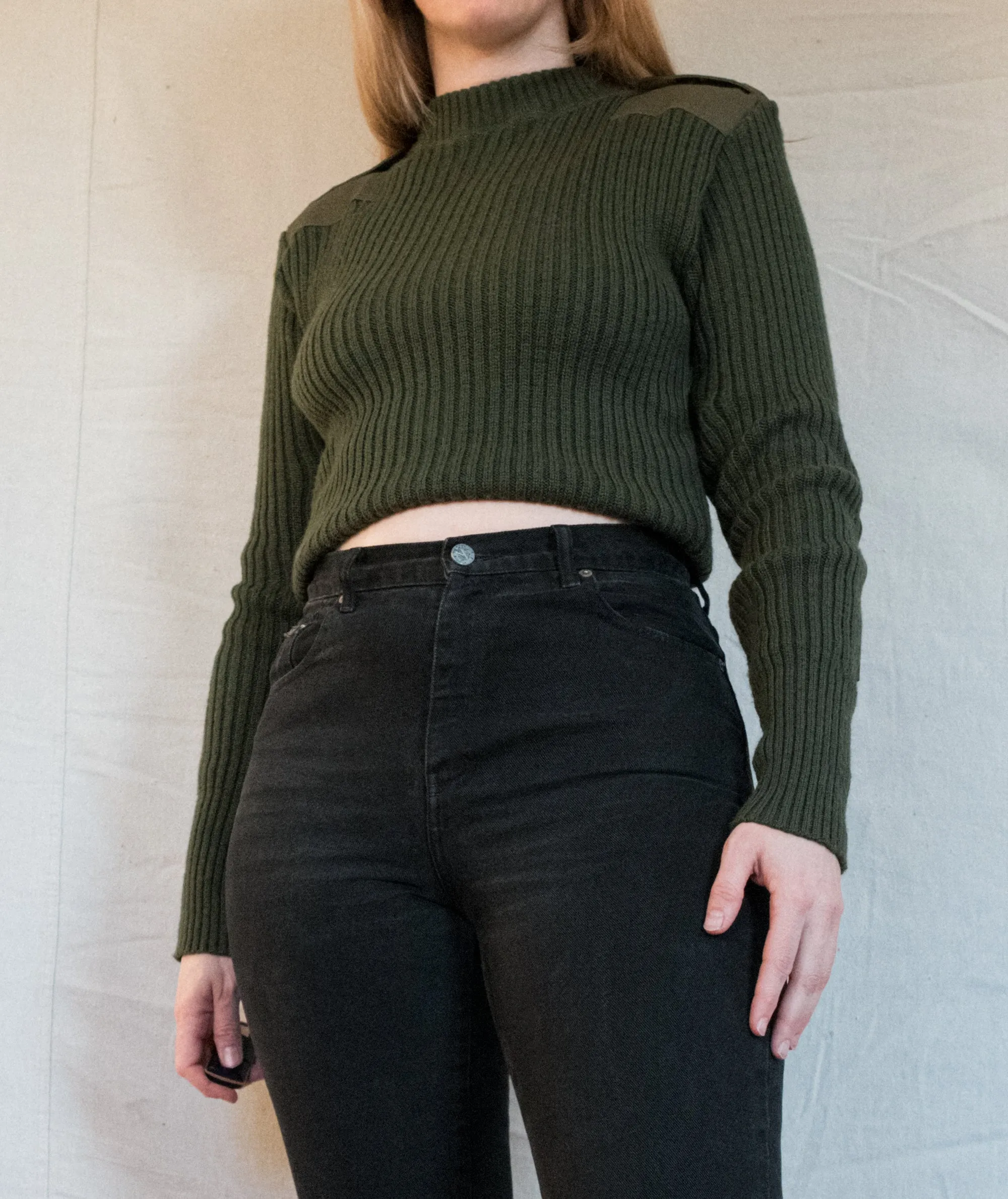 Vintage Knit Military Sweater (XS/S)