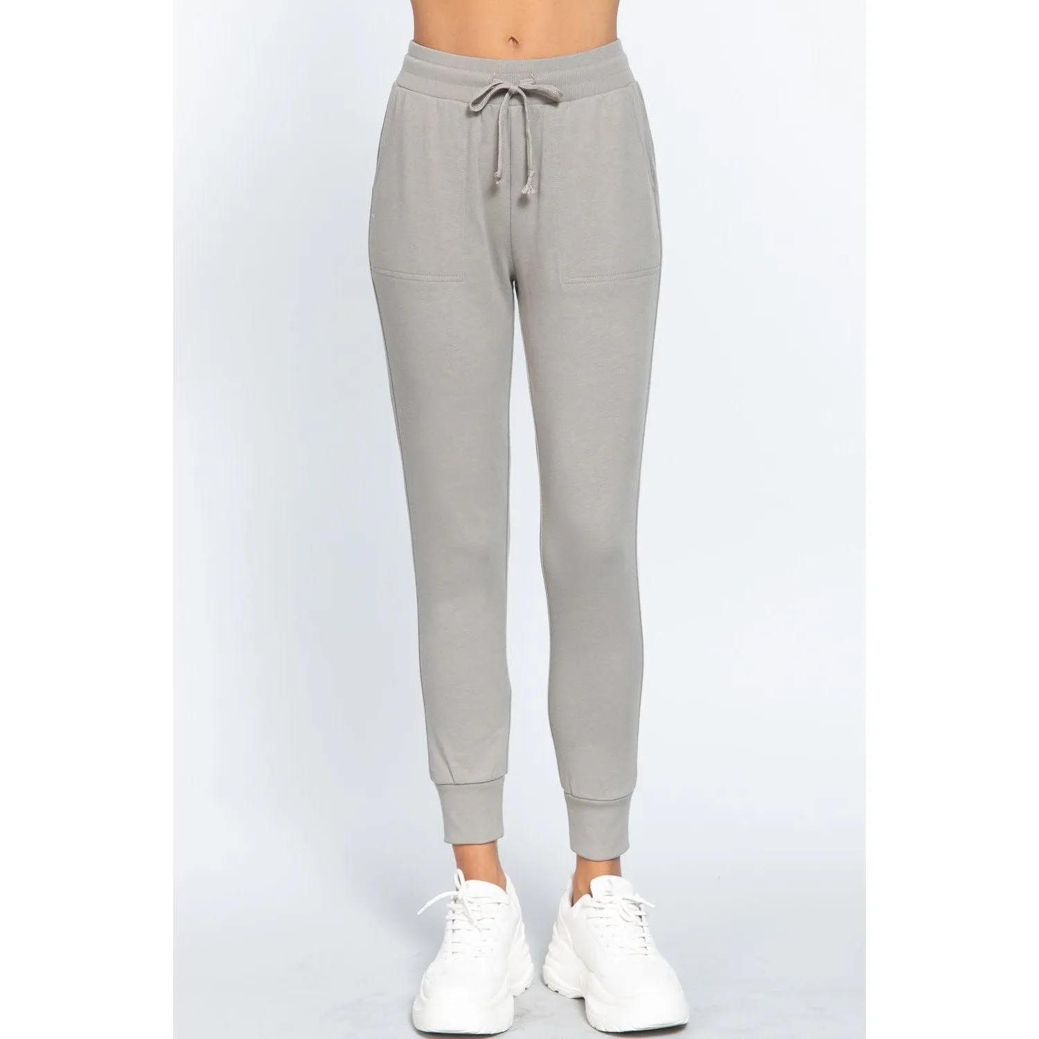 Waist Band Long Sweatpants With Pockets