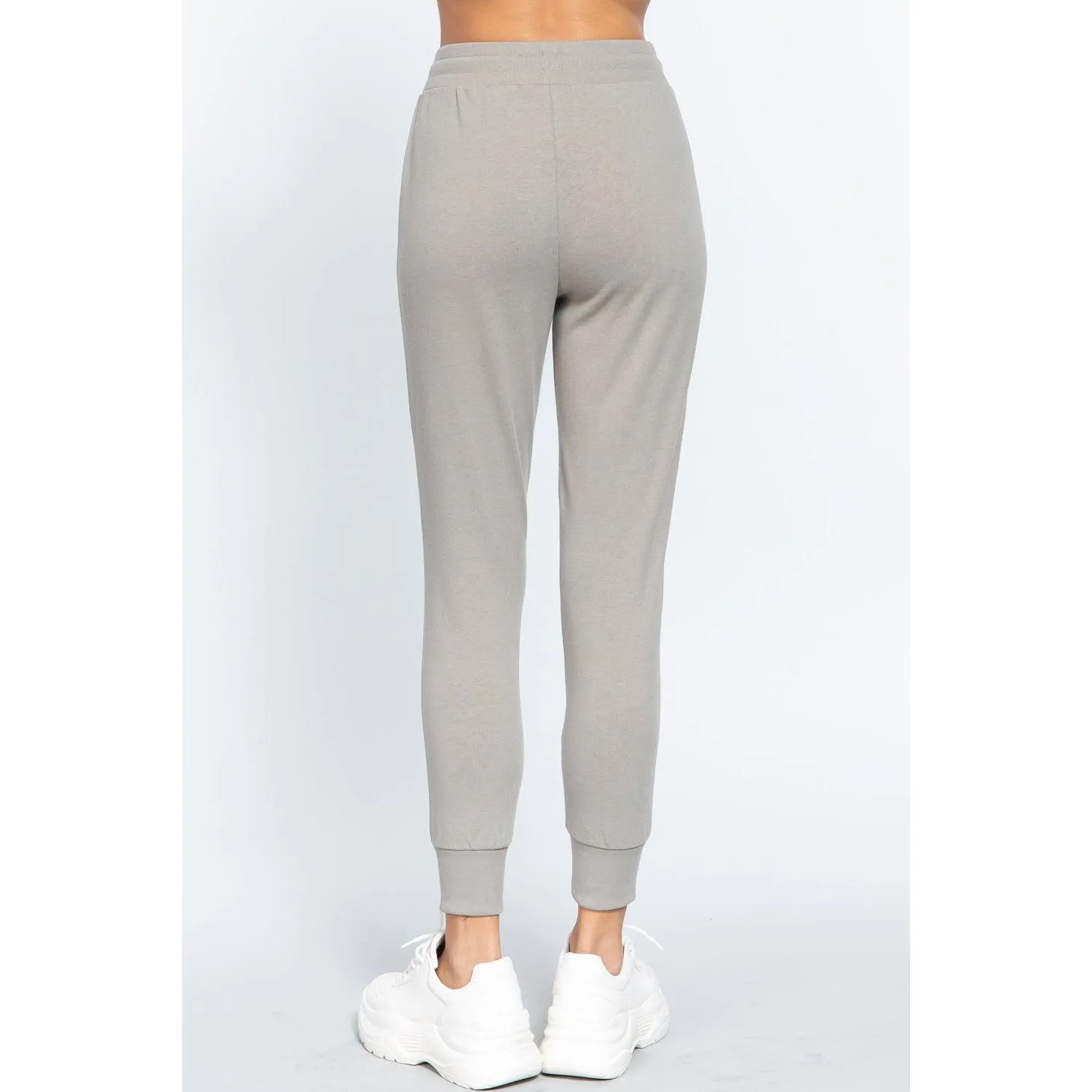 Waist Band Long Sweatpants With Pockets