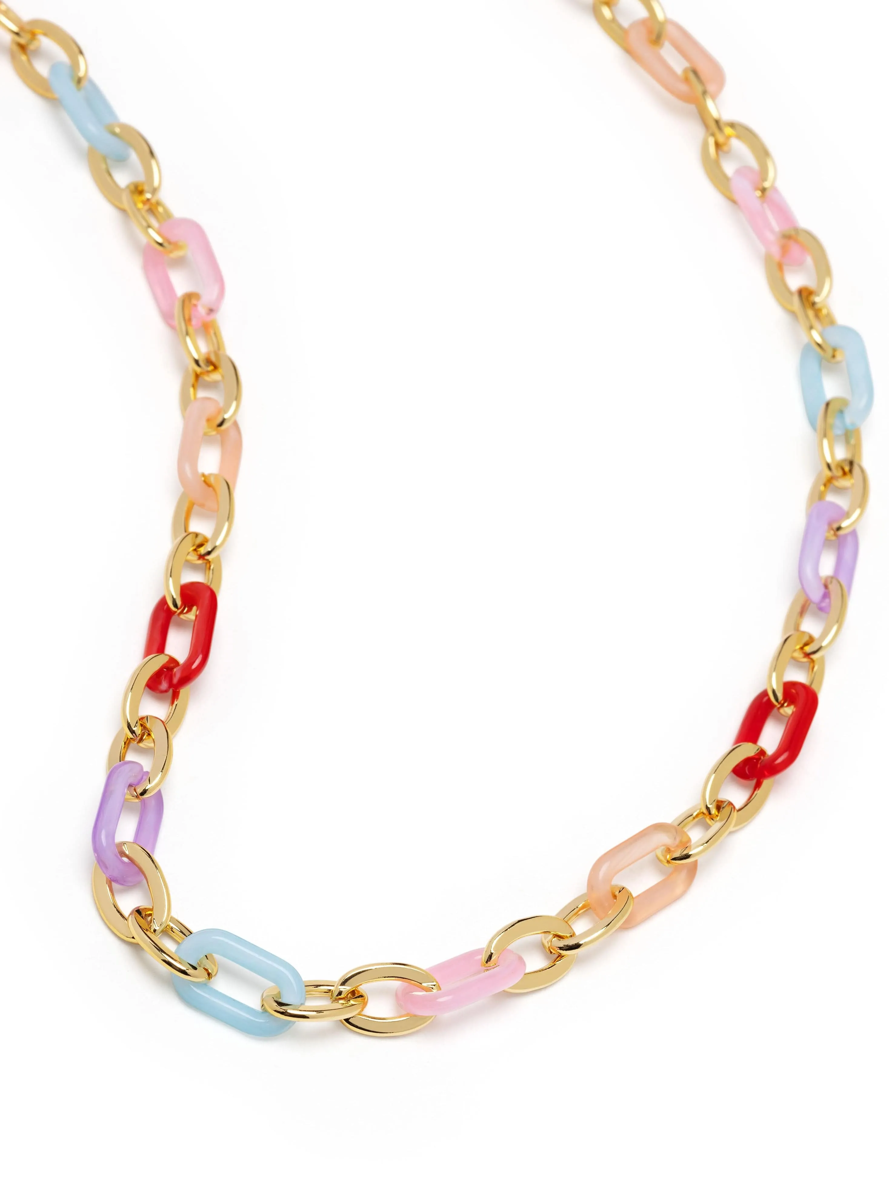 Women's Cable Chain Choker with Colorful Links