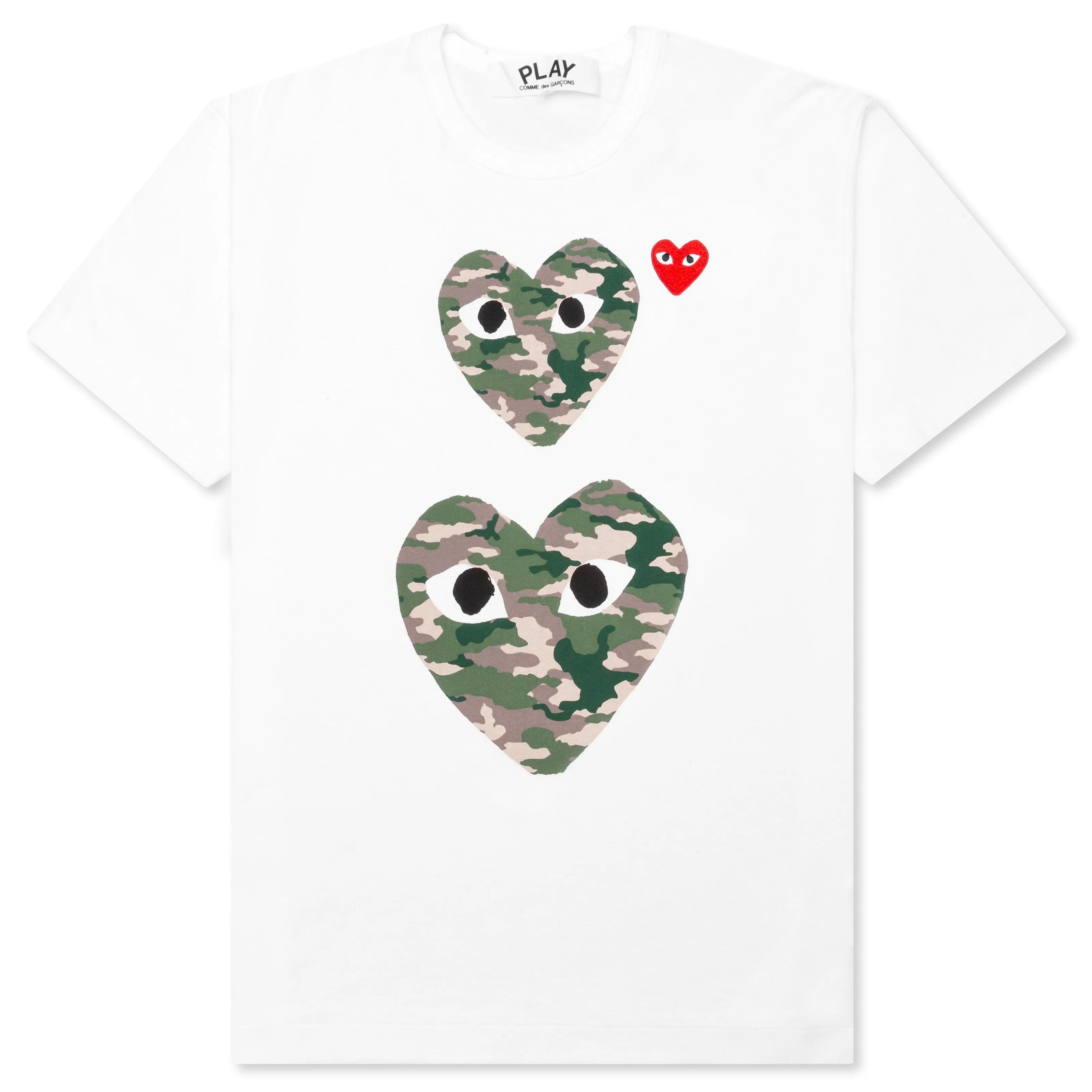 Women's Camouflage Double Heart T-Shirt - White